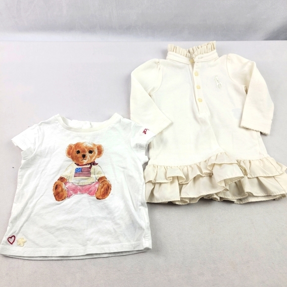Ralph Lauren Other - Ralph Lauren set of 2 tops t-shirt and ruffle tunic dress both 6 months